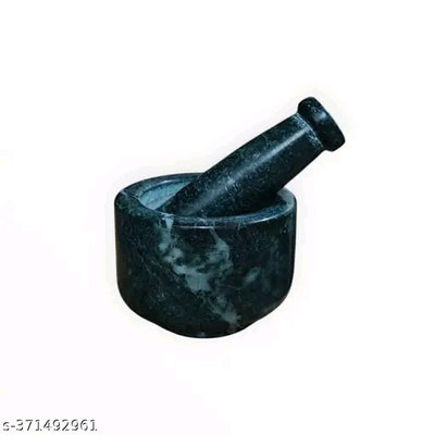 Green marble mortar and pestle set stone grinder/khara/khalbatta/imam Dasta/ohkli musal/idi kallu/khal musal/spice grinder/okhli masher for kitchen or home (4 Inch, Green)