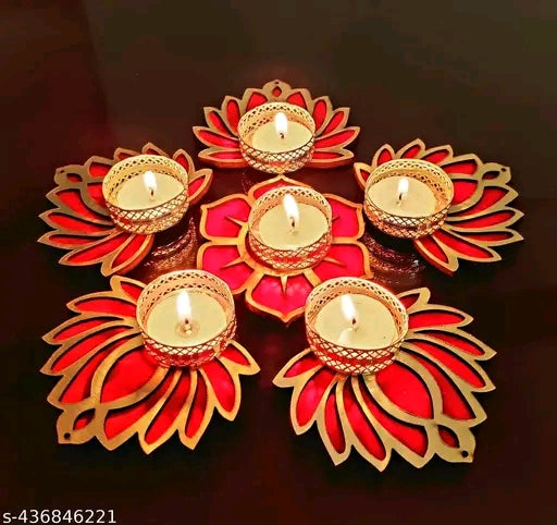 Giftnotch Tealight Candle Holders for Home Decoration Candle Stands for Diwali Set of 6